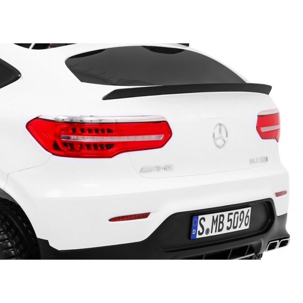 JOKO Elektrické autíčko Mercedes 4x4 GLC 63S, LCD Displej MP4, penové kolesá, kožené sedadlo, biele