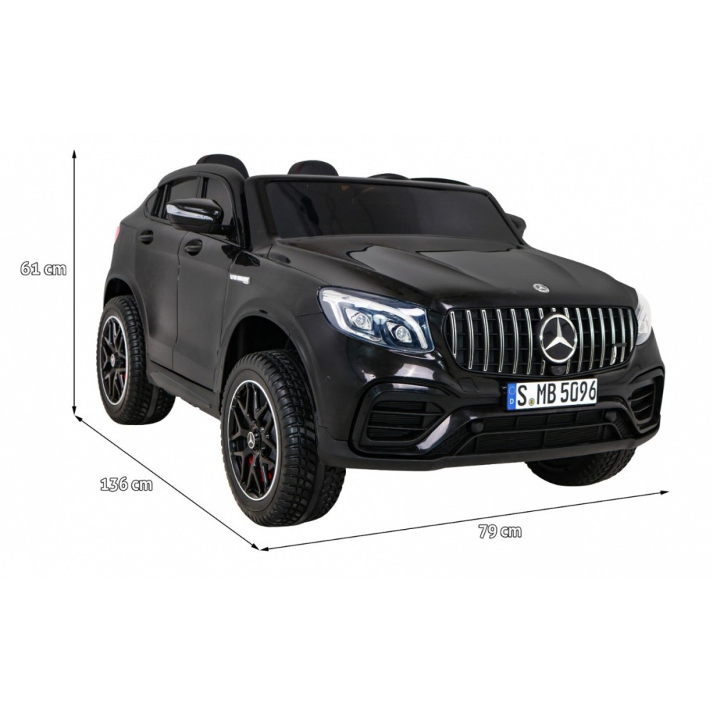 JOKO Elektrické autíčko Mercedes 4x4 GLC 63S, LCD Displej MP4, penové kolesá, kožené sedadlo, čierne