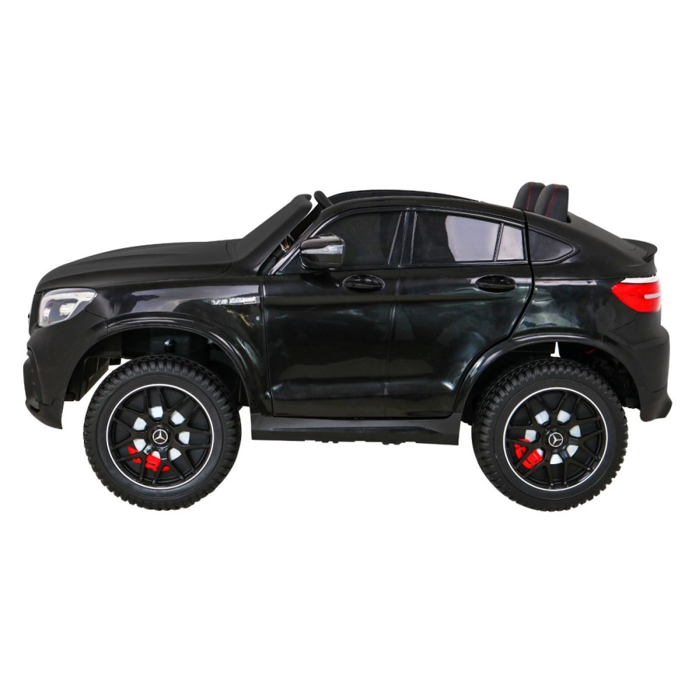 JOKO Elektrické autíčko Mercedes 4x4 GLC 63S, LCD Displej MP4, penové kolesá, kožené sedadlo, čierne