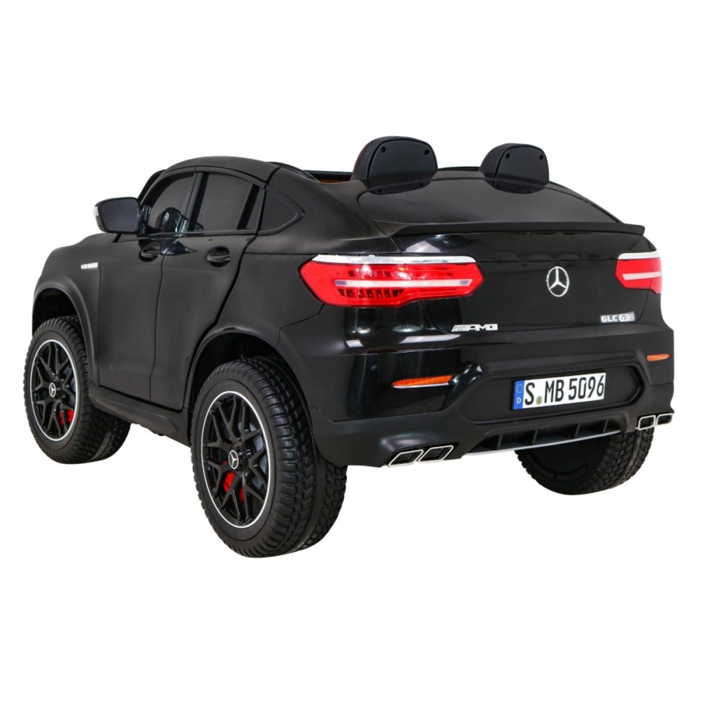 JOKO Elektrické autíčko Mercedes 4x4 GLC 63S, LCD Displej MP4, penové kolesá, kožené sedadlo, čierne