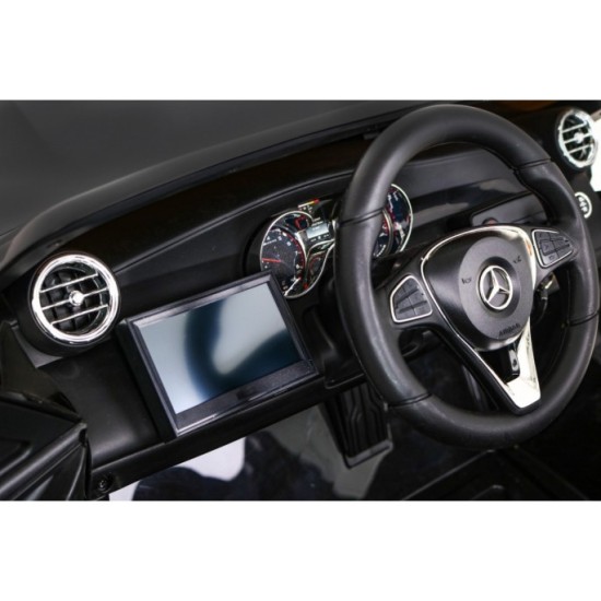 JOKO Elektrické autíčko Mercedes 4x4 GLC 63S, LCD Displej MP4, penové kolesá, kožené sedadlo, čierne
