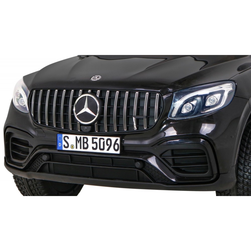JOKO Elektrické autíčko Mercedes 4x4 GLC 63S, LCD Displej MP4, penové kolesá, kožené sedadlo, čierne
