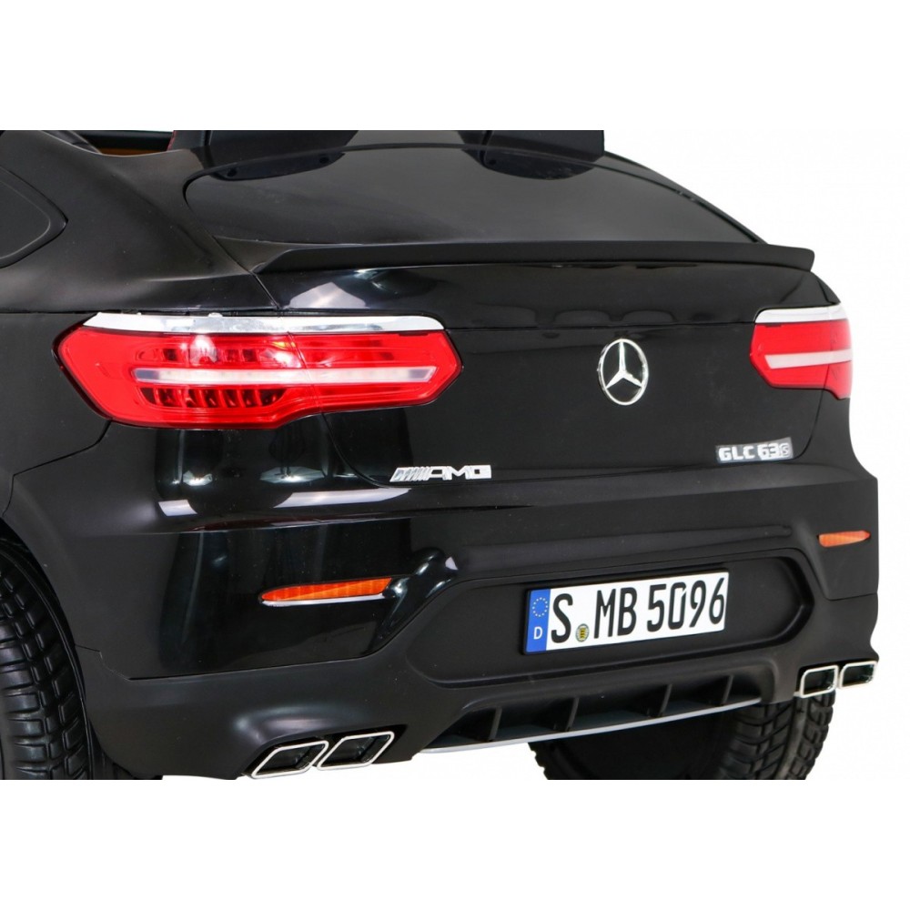 JOKO Elektrické autíčko Mercedes 4x4 GLC 63S, LCD Displej MP4, penové kolesá, kožené sedadlo, čierne