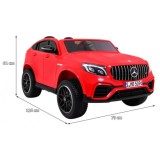 JOKO Elektrické autíčko Mercedes 4x4 GLC 63S, LCD Displej MP4, penové kolesá, kožené sedadlo, červené
