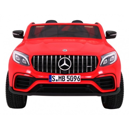JOKO Elektrické autíčko Mercedes 4x4 GLC 63S, LCD Displej MP4, penové kolesá, kožené sedadlo, červené