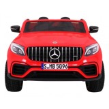 JOKO Elektrické autíčko Mercedes 4x4 GLC 63S, LCD Displej MP4, penové kolesá, kožené sedadlo, červené