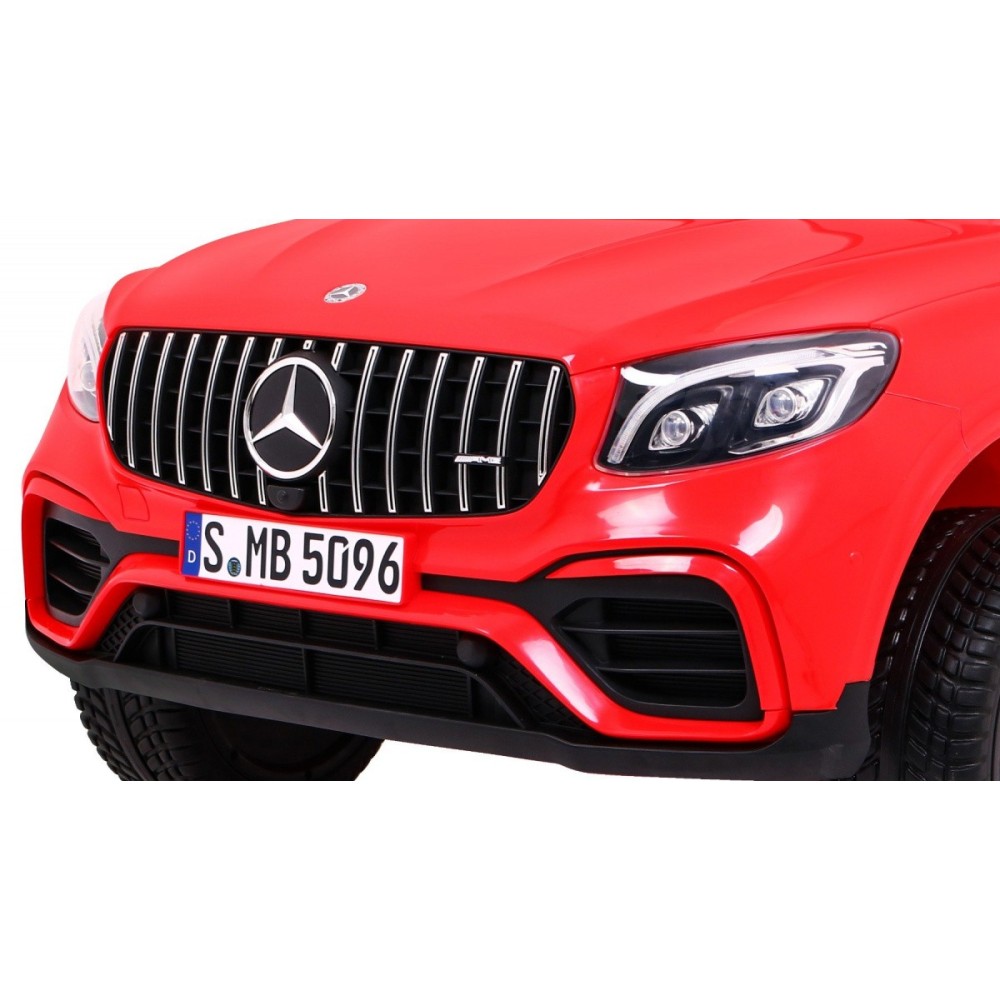 JOKO Elektrické autíčko Mercedes 4x4 GLC 63S, LCD Displej MP4, penové kolesá, kožené sedadlo, červené