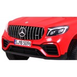 JOKO Elektrické autíčko Mercedes 4x4 GLC 63S, LCD Displej MP4, penové kolesá, kožené sedadlo, červené