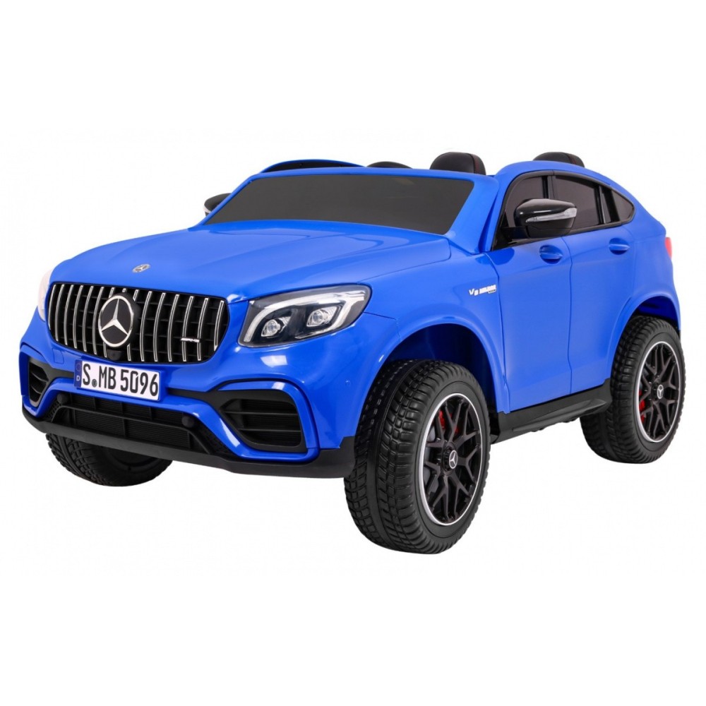 JOKO Elektrické autíčko Mercedes 4x4 GLC 63S, LCD Displej MP4, penové kolesá, kožené sedadlo, modré