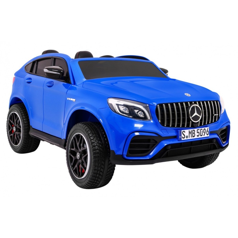 JOKO Elektrické autíčko Mercedes 4x4 GLC 63S, LCD Displej MP4, penové kolesá, kožené sedadlo, modré