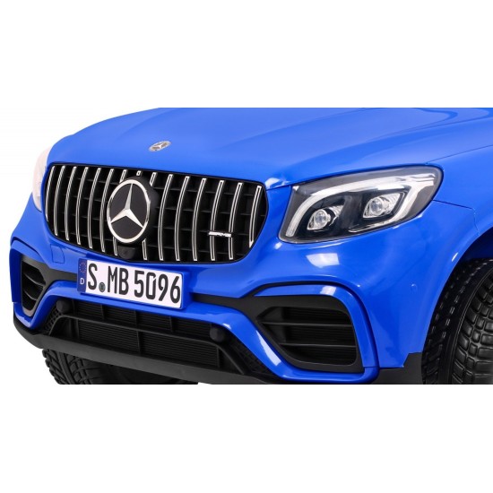 JOKO Elektrické autíčko Mercedes 4x4 GLC 63S, LCD Displej MP4, penové kolesá, kožené sedadlo, modré