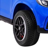 JOKO Elektrické autíčko Mercedes 4x4 GLC 63S, LCD Displej MP4, penové kolesá, kožené sedadlo, modré