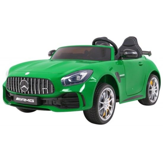 JOKO Elektrické autíčko Mercedes-Benz GT R 4x4, LAKOVANÉ, Dvojmiestne, Penové kolesá, kožené sedadlo, FM rádio, zelené
