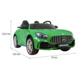 JOKO Elektrické autíčko Mercedes-Benz GT R 4x4, LAKOVANÉ, Dvojmiestne, Penové kolesá, kožené sedadlo, FM rádio, zelené