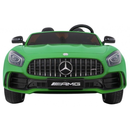 JOKO Elektrické autíčko Mercedes-Benz GT R 4x4, LAKOVANÉ, Dvojmiestne, Penové kolesá, kožené sedadlo, FM rádio, zelené