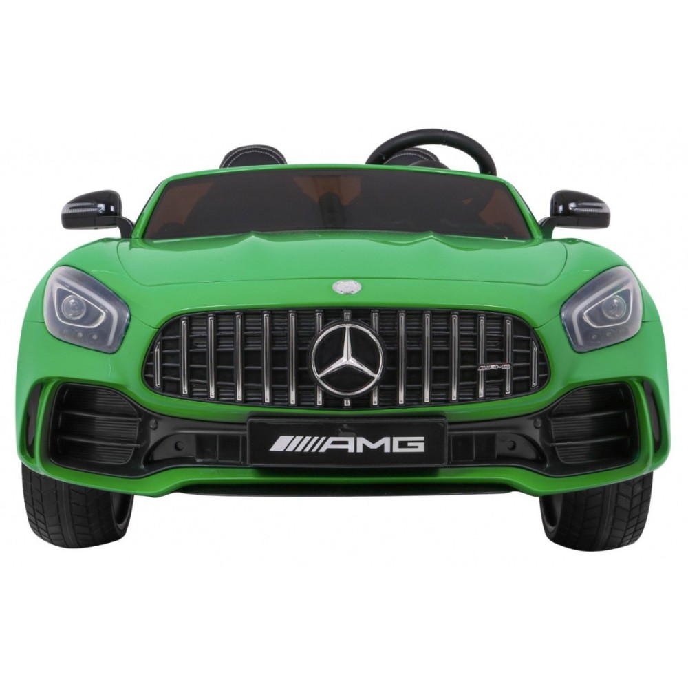 JOKO Elektrické autíčko Mercedes-Benz GT R 4x4, LAKOVANÉ, Dvojmiestne, Penové kolesá, kožené sedadlo, FM rádio, zelené