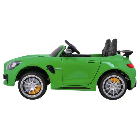 JOKO Elektrické autíčko Mercedes-Benz GT R 4x4, LAKOVANÉ, Dvojmiestne, Penové kolesá, kožené sedadlo, FM rádio, zelené