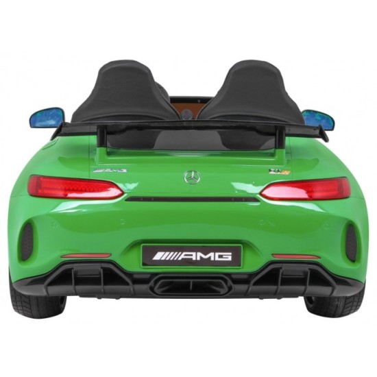 JOKO Elektrické autíčko Mercedes-Benz GT R 4x4, LAKOVANÉ, Dvojmiestne, Penové kolesá, kožené sedadlo, FM rádio, zelené