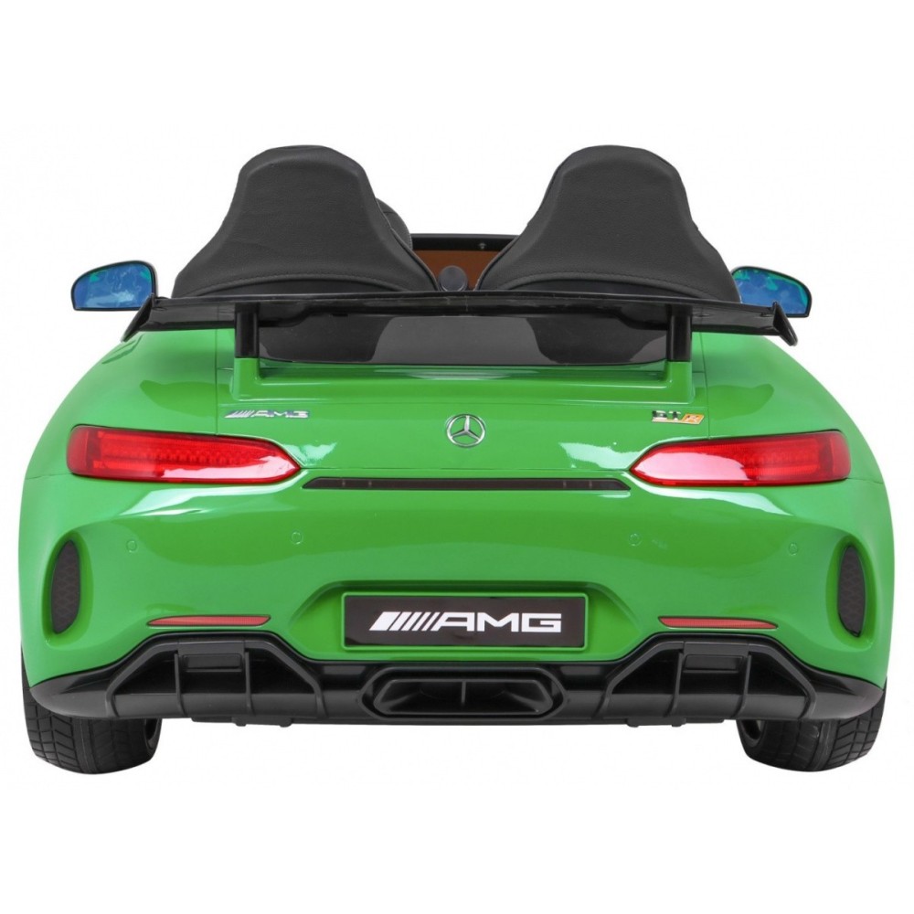JOKO Elektrické autíčko Mercedes-Benz GT R 4x4, LAKOVANÉ, Dvojmiestne, Penové kolesá, kožené sedadlo, FM rádio, zelené