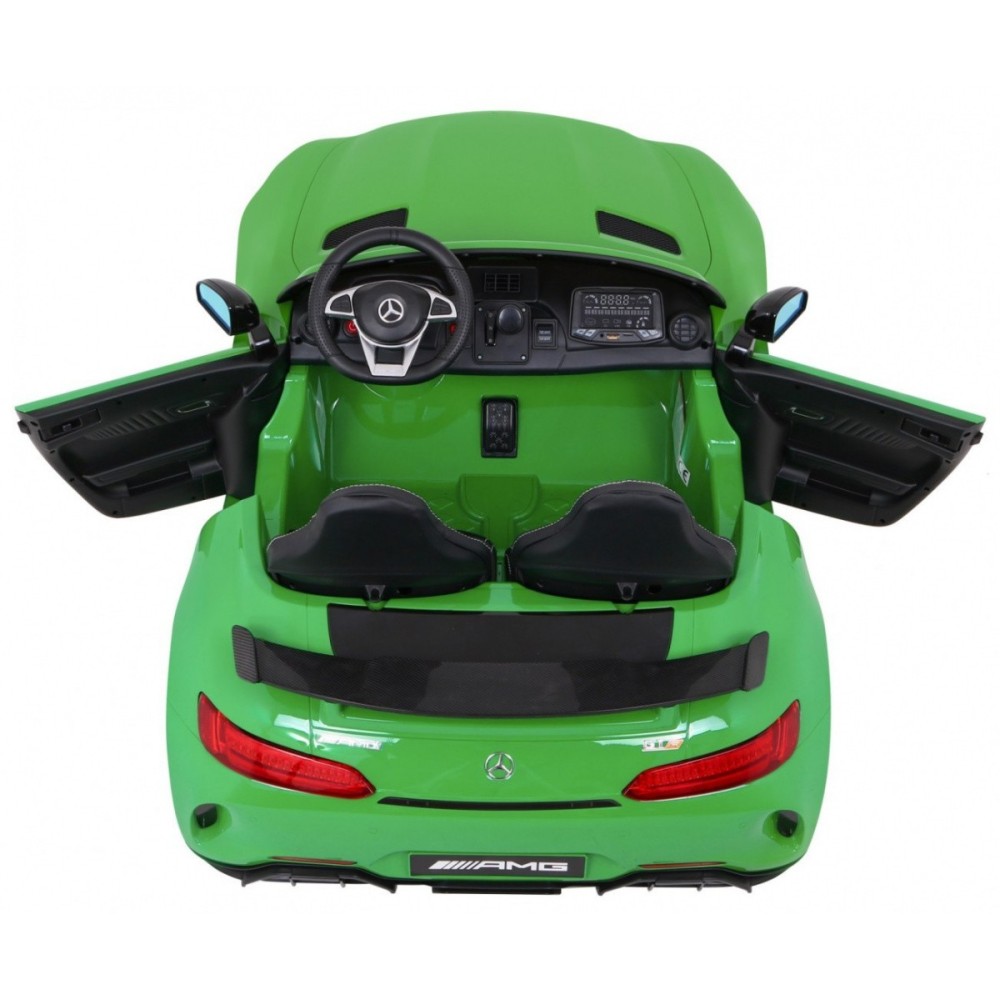 JOKO Elektrické autíčko Mercedes-Benz GT R 4x4, LAKOVANÉ, Dvojmiestne, Penové kolesá, kožené sedadlo, FM rádio, zelené
