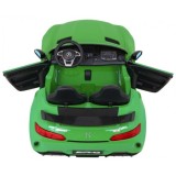 JOKO Elektrické autíčko Mercedes-Benz GT R 4x4, LAKOVANÉ, Dvojmiestne, Penové kolesá, kožené sedadlo, FM rádio, zelené