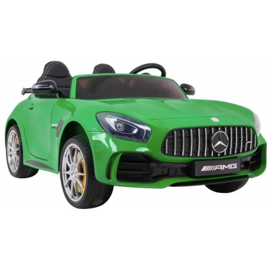 JOKO Elektrické autíčko Mercedes-Benz GT R 4x4, LAKOVANÉ, Dvojmiestne, Penové kolesá, kožené sedadlo, FM rádio, zelené