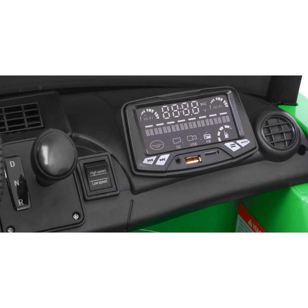 JOKO Elektrické autíčko Mercedes-Benz GT R 4x4, LAKOVANÉ, Dvojmiestne, Penové kolesá, kožené sedadlo, FM rádio, zelené