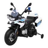 JOKO Elektrická Motorka BMW F850 GS Polícia, penové kolesá, modrý maják, zvuky sirény, policajná