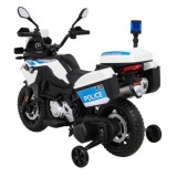 JOKO Elektrická Motorka BMW F850 GS Polícia, penové kolesá, modrý maják, zvuky sirény, policajná
