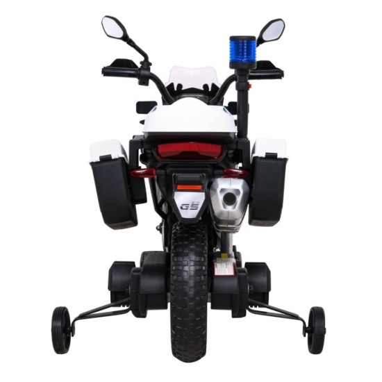 JOKO Elektrická Motorka BMW F850 GS Polícia, penové kolesá, modrý maják, zvuky sirény, policajná