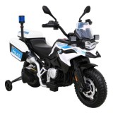 JOKO Elektrická Motorka BMW F850 GS Polícia, penové kolesá, modrý maják, zvuky sirény, policajná