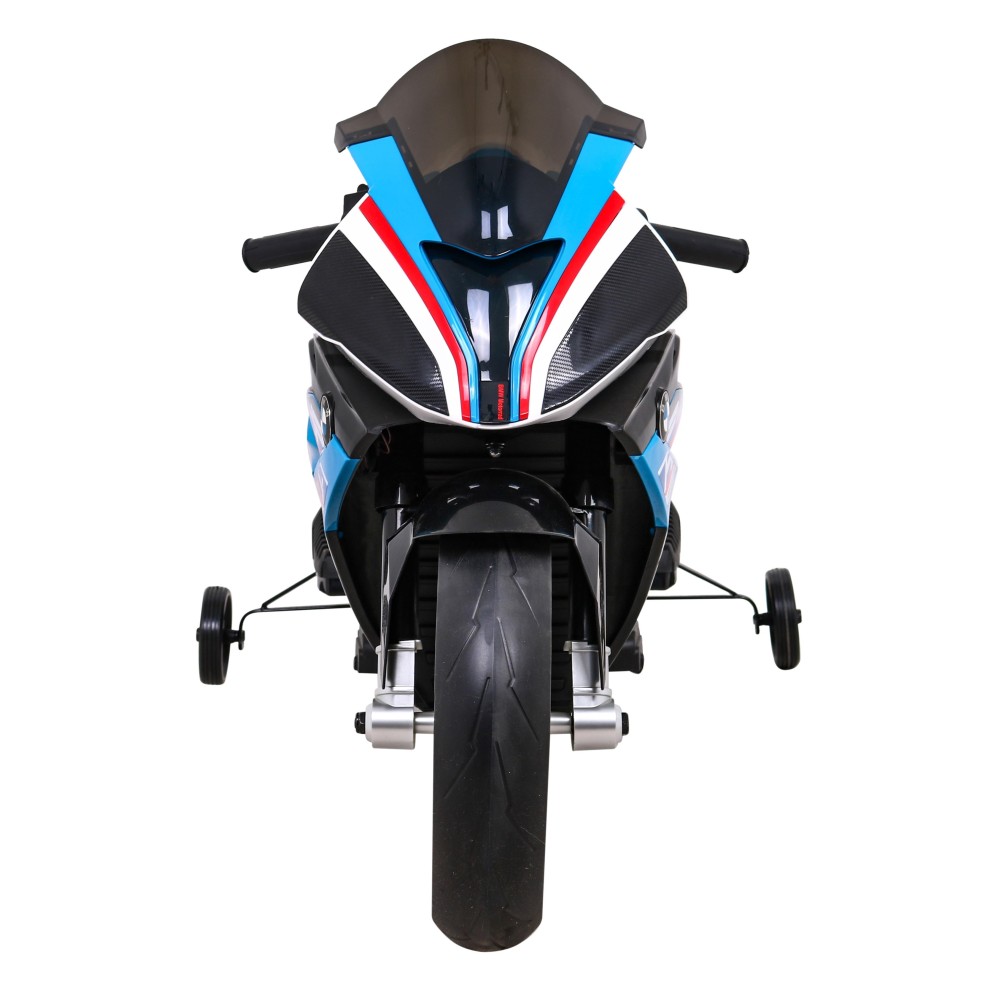 JOKO Elektrická motorka BMW HP4 121cm, penové kolesá, kožené sedadlo, modrá