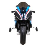 JOKO Elektrická motorka BMW HP4 121cm, penové kolesá, kožené sedadlo, modrá