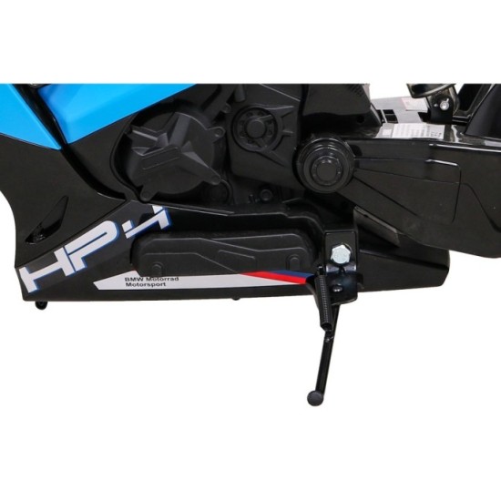 JOKO Elektrická motorka BMW HP4 121cm, penové kolesá, kožené sedadlo, modrá