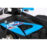 JOKO Elektrická motorka BMW HP4 121cm, penové kolesá, kožené sedadlo, modrá