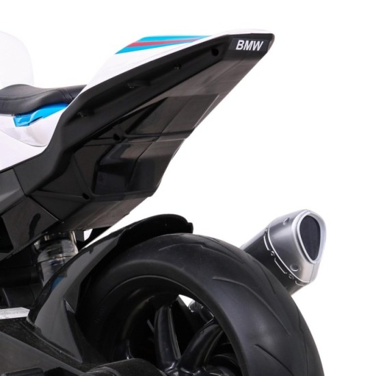 JOKO Elektrická motorka BMW HP4 121cm, penové kolesá, kožené sedadlo, modrá