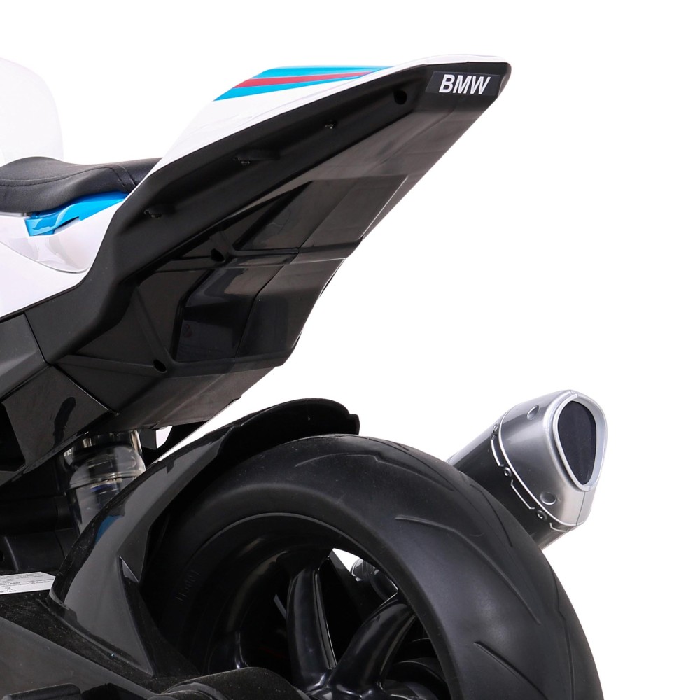 JOKO Elektrická motorka BMW HP4 121cm, penové kolesá, kožené sedadlo, modrá