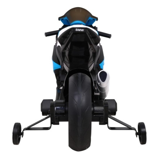 JOKO Elektrická motorka BMW HP4 121cm, penové kolesá, kožené sedadlo, modrá