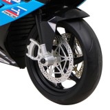 JOKO Elektrická motorka BMW HP4 121cm, penové kolesá, kožené sedadlo, modrá