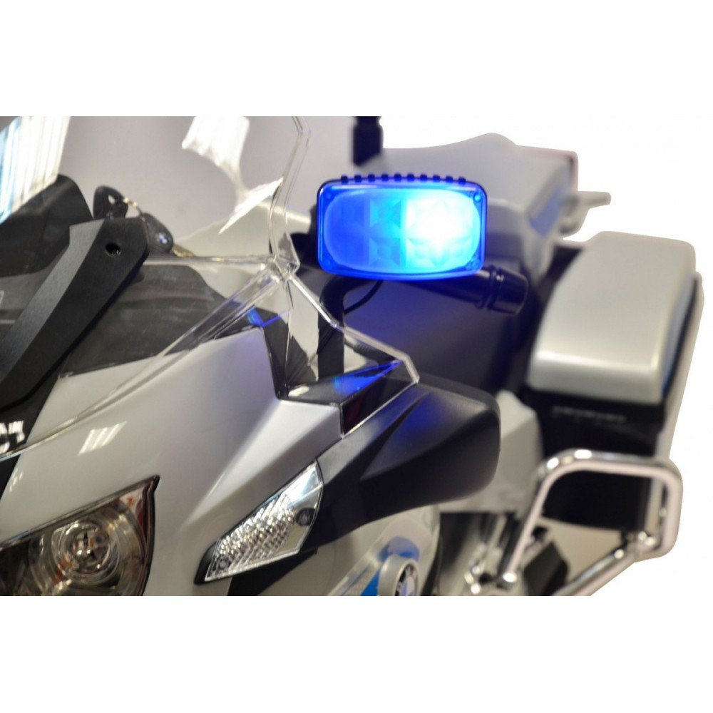 JOKO Elektrická Motorka BMW Polícia, penové kolesá. Led Svetlá + Majáky, strieborná