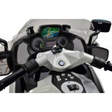 JOKO Elektrická Motorka BMW Polícia, penové kolesá. Led Svetlá + Majáky, strieborná