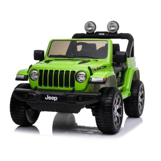 JOKO Elektrické autíčko JEEP Wrangler Rubicon 4x4, penové kolesá, kožené sedadlo, FM rádio, zelený