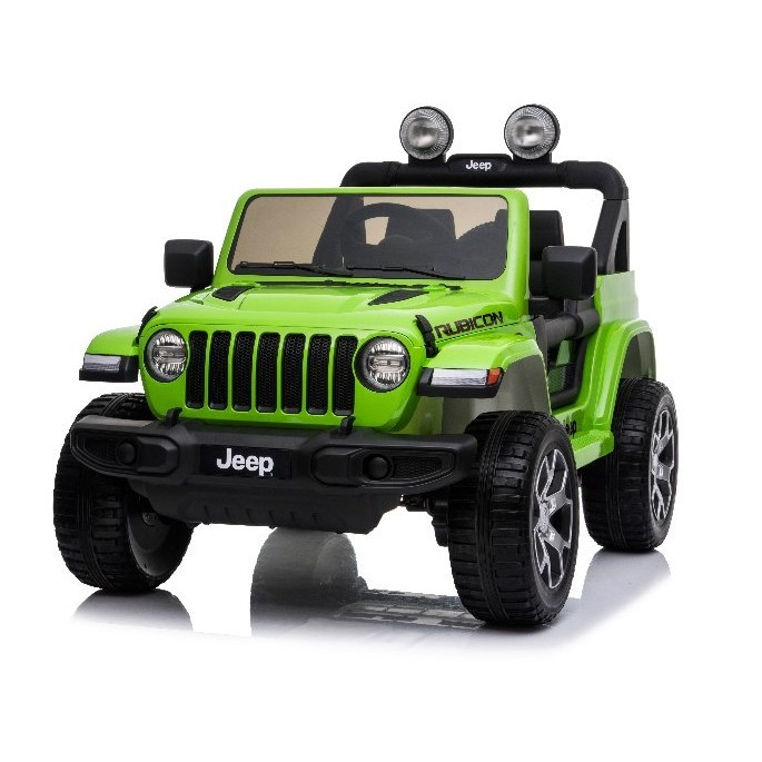 JOKO Elektrické autíčko JEEP Wrangler Rubicon 4x4, penové kolesá, kožené sedadlo, FM rádio, zelený