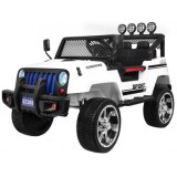 JOKO Elektrické autičko Jeep Raptor 4x4, penové kolesá, USB, FM rádio, kožené sedadlo, biele