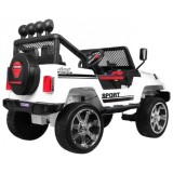 JOKO Elektrické autičko Jeep Raptor 4x4, penové kolesá, USB, FM rádio, kožené sedadlo, biele