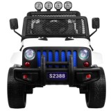 JOKO Elektrické autičko Jeep Raptor 4x4, penové kolesá, USB, FM rádio, kožené sedadlo, biele