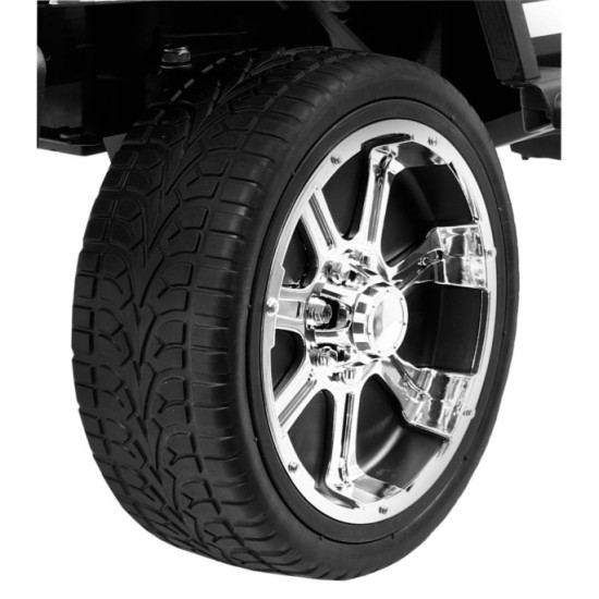 JOKO Elektrické autičko Jeep Raptor 4x4, penové kolesá, USB, FM rádio, kožené sedadlo, biele