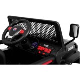 JOKO Elektrické autičko Jeep Raptor 4x4, penové kolesá, USB, FM rádio, kožené sedadlo, čierne