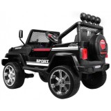 JOKO Elektrické autičko Jeep Raptor 4x4, penové kolesá, USB, FM rádio, kožené sedadlo, čierne