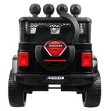 JOKO Elektrické autičko Jeep Raptor 4x4, penové kolesá, USB, FM rádio, kožené sedadlo, čierne